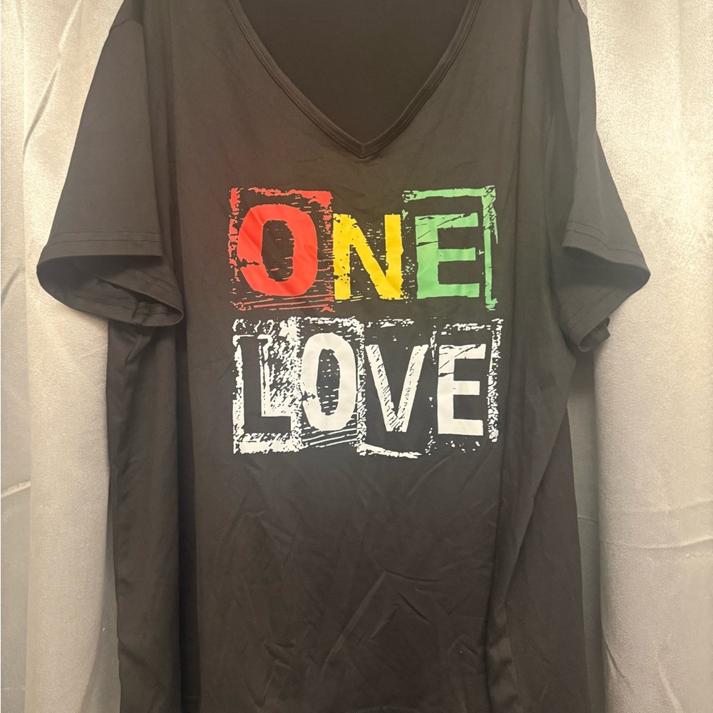 Black 'One Love' Graphic T-Shirt